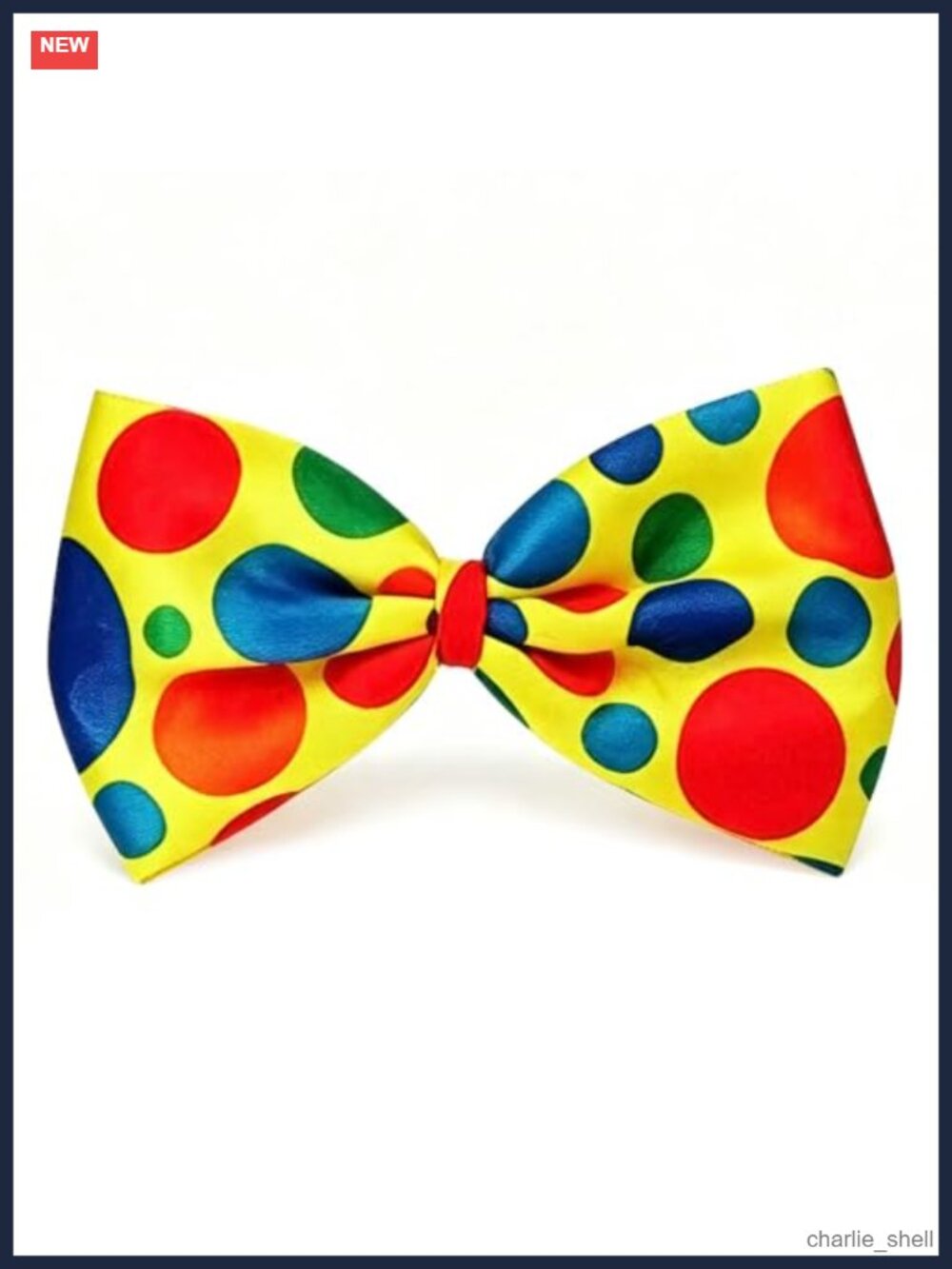 Jumbo Polka Dot Clown Bow Tie Satin Sponge Adult Halloween Costume